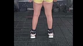 Does cute Colombian teen Nicole Medallo sweat in gym for doggystyle cum facials?