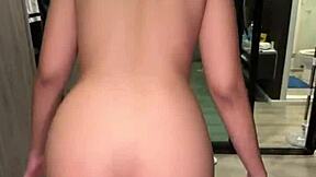 skinny 18yo asian teen gets her tight pussy pounded by huge white cock pov style