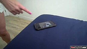 stepson jerks off and horny stepmom can't resist joining in