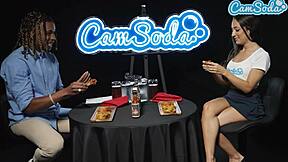 sexy petite milf milks flaming hot sauce on shaved pussy lips for BBC challenge parody 😋🔥