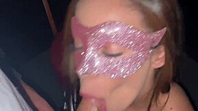 Skinny Halloween swinger wife takes monster black cock creampie while cuckold husband watches?