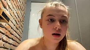 BBW Teen Squirts Publicly With Nipple Clamps