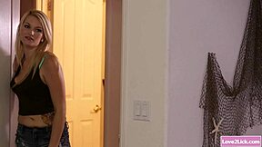 horny milf spreads legs wide to eat stepdaughter's young pussy juices