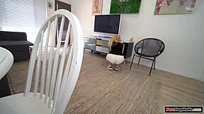 stepson jerks off and horny stepmom can't resist joining in