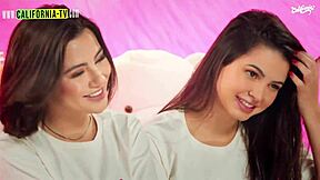 whoa, check this brazilian hottie with hottest ass licking young naughty pussy on live tv show