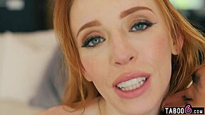 petite redhead madi collins gags on big black cock up close today