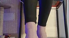 yo dirty british teen slut fingers pussy in shower leggings feet tease