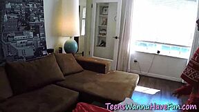 Amateur teen fucks hard and sucks cock deep