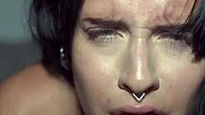 brunette blue eyes girl fucked nonstop in hotel bed