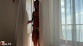 bikini latina model's big ass clit pussy takes bent over anal pounding?