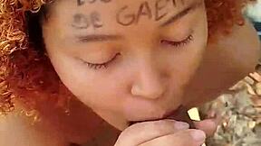 Risky beach blowjob ends with my hot load splashing her pretty face!