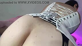 i put my wife's corset on the maid an fucked her like my wife fillin her up wit cum the dirty slut