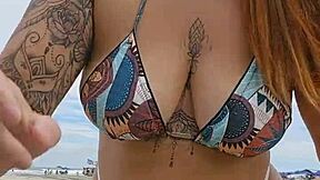 African Beach Flasher Teases Married Men In Panties