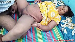 young guy finally fucks chubby indian stepmom missionary tasting her hairy pussy first time