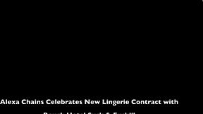 alexa chains celebrates contract in hotel lingerie sextape