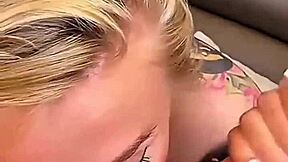 Hey busty blonde milf and brunette teen compete in sloppy POV deepthroat blowjob game!