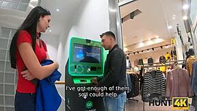 Impressive model begs for bitcoin pounding from hunter outdoors?