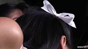 big boobed step sisters kit lee and lat lee lure milf into rough anal ffm threesome