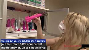 Blonde Nurse Stacy Shepard's Latex Gloved Pussy Exam
