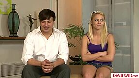 Dude Pounds Stepdaughter's Blonde BFF Deep And Hard