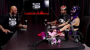 madame agatha strokes jeff negao's cock kisses tits bdsm