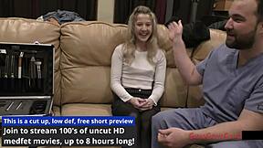 Blonde Nurse Stacy Shepard's Latex Gloved Pussy Exam