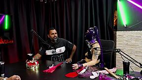 madame agatha strokes jeff negao's cock kisses tits bdsm