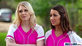 busty blonde babe facesits licks tribs for soccer team spot 👅💦