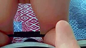 Horny Brunette Teen Fills Ass with Oiled Coconut Massage