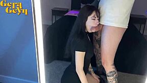 Horny Alternative Girl Deepthroats in Intense Face Fuck