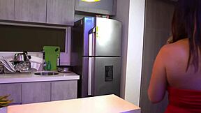 big ass brunette colombian stepmommy jordy fabian teaches rebellious stepson kitchen roleplay muscular latina tits shaking