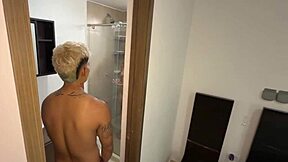 Hermanastro Jerks Off! Shower with Stepsis then Pound Her Wet Pussy!