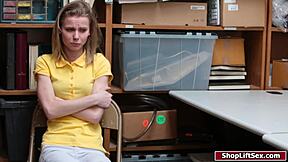 petite teen shoplifter fucked hard in lingerie then released