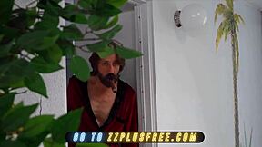 Aubree Valentine Rides Old Man Poolside Before Swallowing His Load