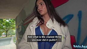 Spanish teen outdoor public agent POV encounter