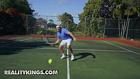 kara lee slurps jmac's monster cock with big natural tits bouncing