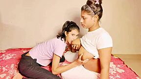 Wife and friend shaved ffm threesome blowjobs and riding?