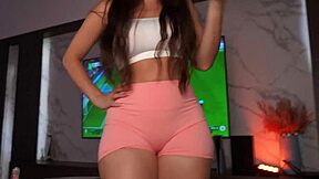 step sis ditches gym shorts for brother's joystick cowgirl creampie pov