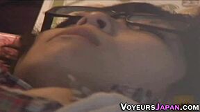 Horny Japanese Teen Slut Fingers Shaved Pussy on Hidden Cam