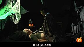 Bent Over For Grandpa's Old Cock On Halloween