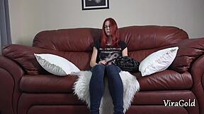 Vira Gold's First Private Casting Lovenia Lux Cute Redhead Home Interview