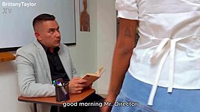 Skinny Latina Schoolgirl Fucks Principal's Huge Cock in Car to Skip Exams