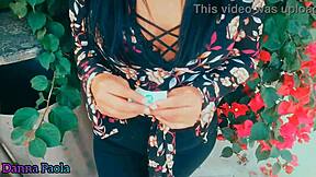 Horny milf takes cash for public creampie cowgirl outdoor street fuck