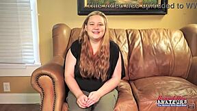 curvy redhead coed rose teases with masturbation bj then gets her shaved pussy pounded pov