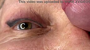 mature milf took huge facecum load right on her eye