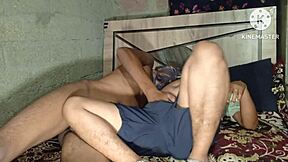 desi girlfriend sneaks quick bathroom fuck with horny roommate