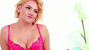 Bambi Barton with Devin Drills Rides Big Black Cock Bent Over Blonde