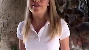 uh little summer joins outdoor lick threesome fun...