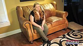 curvy redhead coed rose teases with masturbation bj then gets her shaved pussy pounded pov