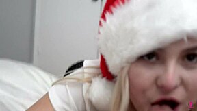 Aria Banks naughty list bent over doggy cum